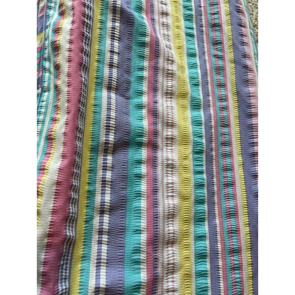 Collections Etc Pastel Striped Lounger with Full Zip Front and 3/4" Long Sleeves - Picture 11 of 13